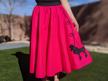 Load image into Gallery viewer, 3-Piece Adult Set Poodle Skirt, Scarf & Black T-shirt with Rhinestones