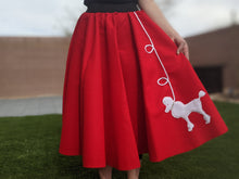 Load image into Gallery viewer, 2-Piece Adult Set Poodle Skirt & Black T-shirt with Rhinestones