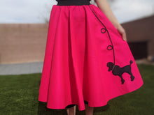 Load image into Gallery viewer, 2-Piece Adult Set Poodle Skirt & Black T-shirt with Rhinestones