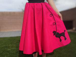 2-Piece Adult Set Poodle Skirt & Black T-shirt with Rhinestones