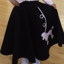 Load image into Gallery viewer, Girls 2 Piece Black Poodle Skirt Set with White Shirt by Pookey Snoo
