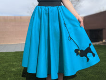 Load image into Gallery viewer, 3-Piece Adult Set Poodle Skirt, Scarf &amp; Black T-shirt with Rhinestones
