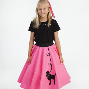 Womens 2 Piece Poodle Skirt Set with Black Shirt by Pookey Snoo