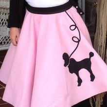 Load image into Gallery viewer, Girls 4 Piece Light Pink Poodle Skirt Set with Scarf, Slip &amp; Black Shirt by Pookey Snoo
