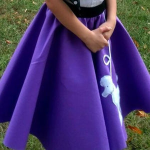 Girls 3 Piece Purple Poodle Skirt Set with Scarf & White Shirt by Pookey Snoo